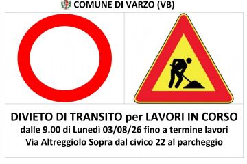 Divieto di transito per lavori in corso